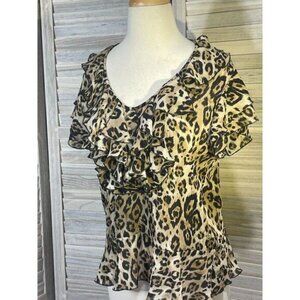 Allison Taylor Med Animal Print Top